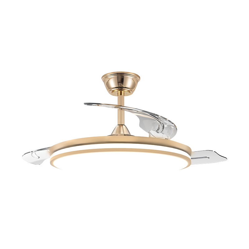 Ventilateur de plafond rétractable silencieux avec pales invisibles