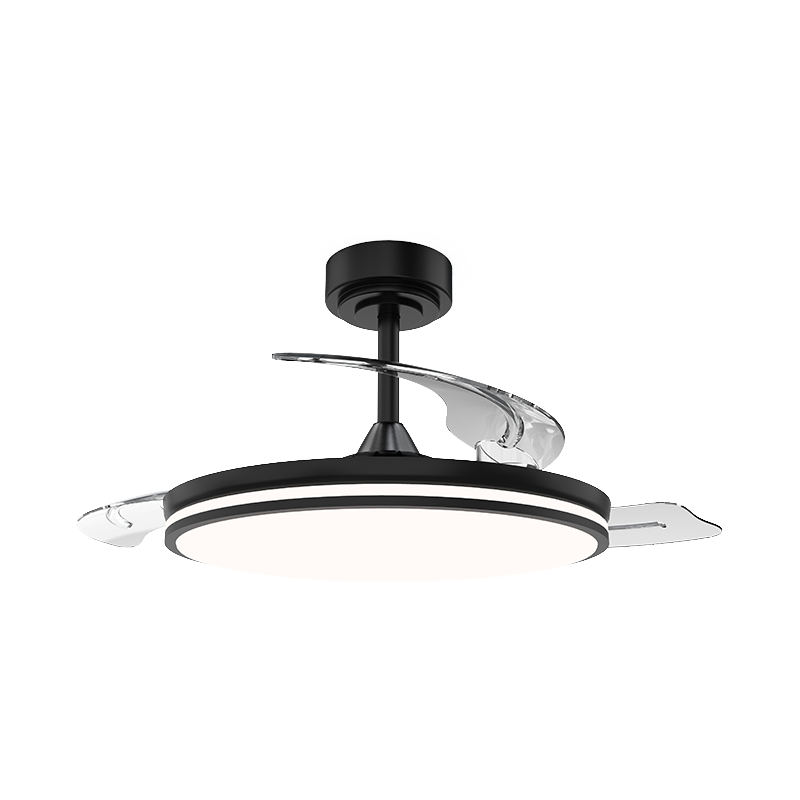 Ventilateur de plafond rétractable silencieux avec pales invisibles