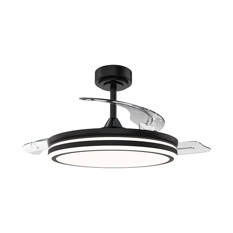 Ventilateur de plafond rétractable silencieux avec pales invisibles
