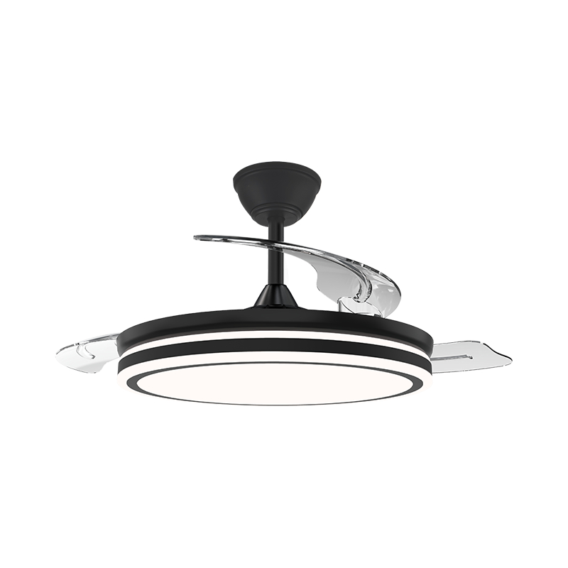 Ventilateur de plafond rétractable silencieux avec pales invisibles