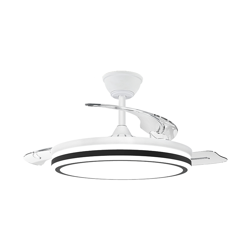 Ventilateur de plafond rétractable silencieux avec pales invisibles