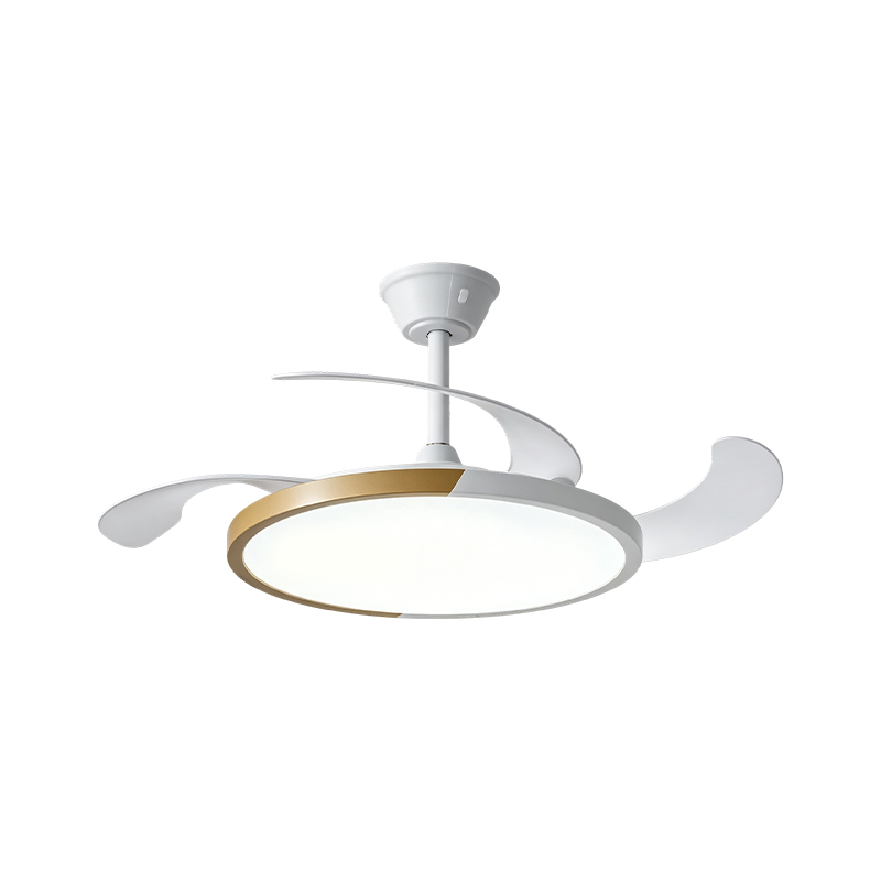 Lampe de ventilateur rétractable à grain de bois rustique
