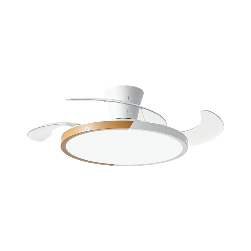 Lampe de ventilateur rétractable à grain de bois rustique