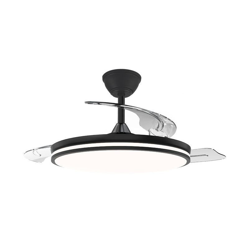Ventilateur de plafond rétractable silencieux avec pales invisibles