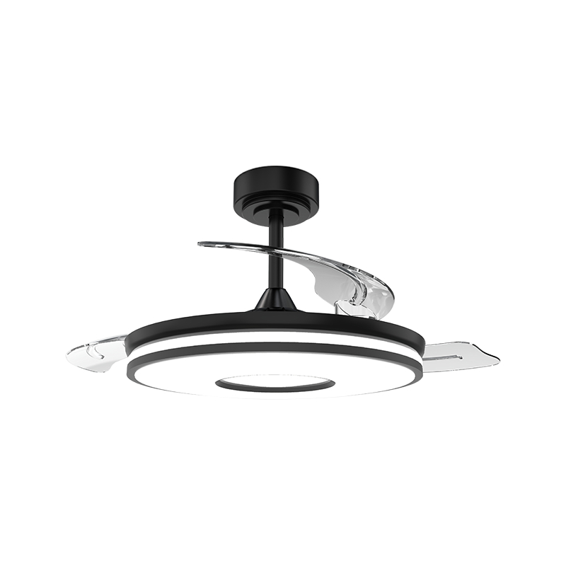 Ventilateur de plafond rétractable silencieux avec pales invisibles