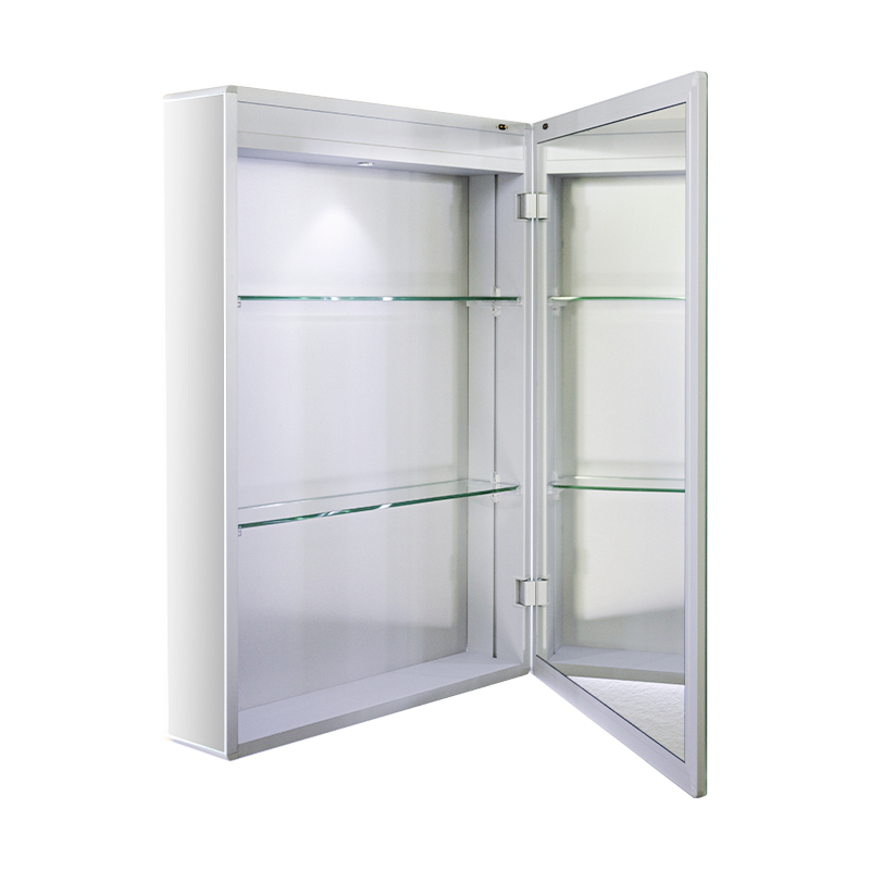 Armoire de toilette à LED à une porte avec miroir de maquillage antibuée