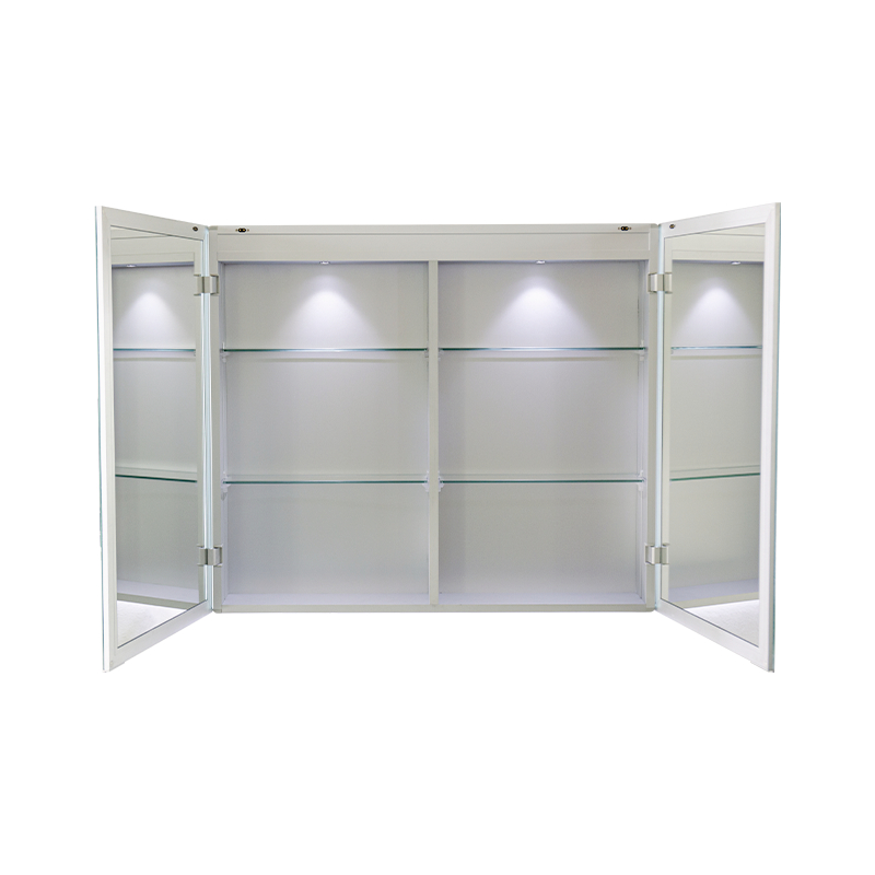 Armoire de toilette intelligente à LED à double porte (avec interrupteur anti-buée à glissement manuel)