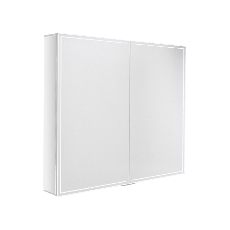 Armoire à miroir rétroéclairée intelligente à double porte avec interrupteur magnétique