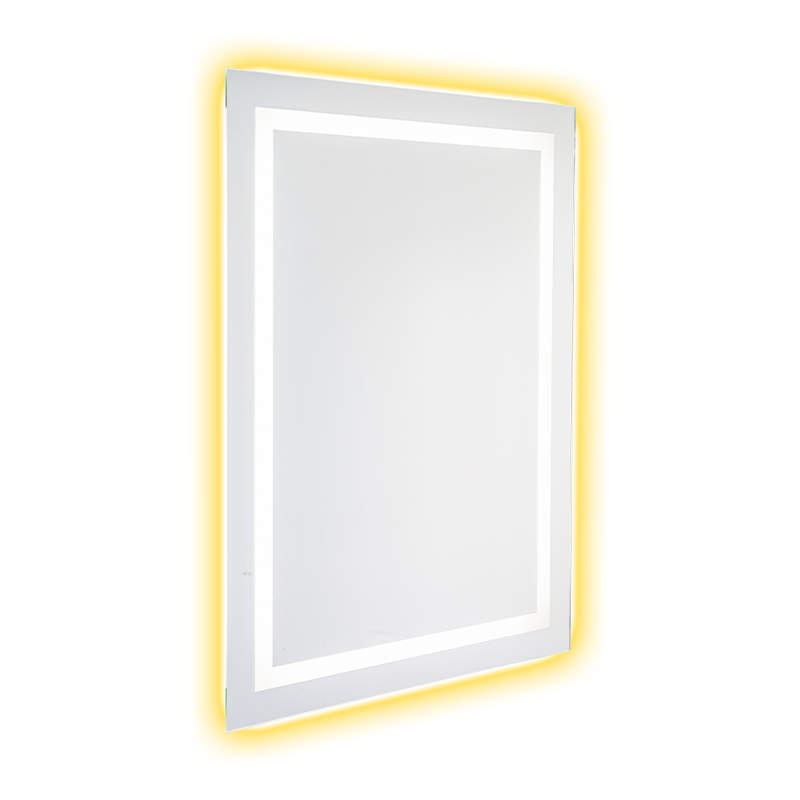 Miroir de salle de bains rétroéclairé à gradation intelligente à LED avec cadre en aluminium