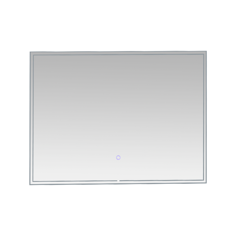 Miroir de salle de bains rétroéclairé à gradation intelligente à LED avec cadre en aluminium