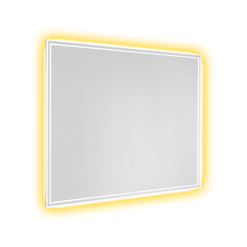 Miroir de salle de bains rétroéclairé à gradation intelligente à LED avec cadre en aluminium