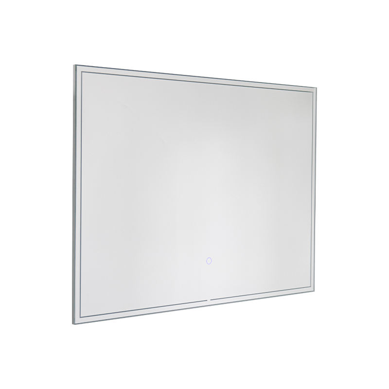 Miroir de salle de bains rétroéclairé à gradation intelligente à LED avec cadre en aluminium