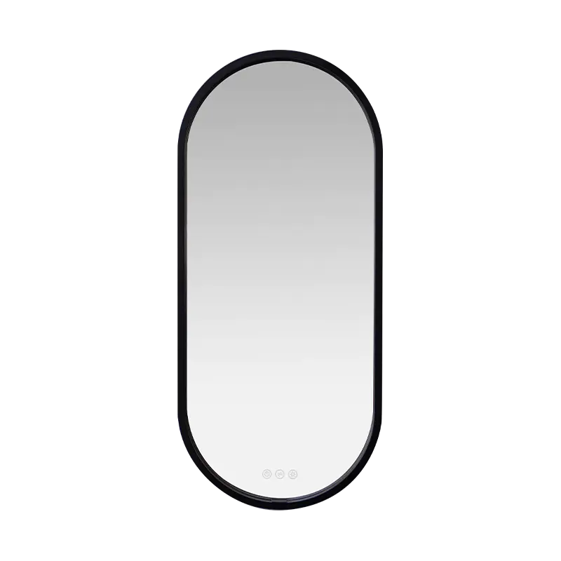 Miroir de salle de bains éclairé givré, désembuage à gradation intelligente LED