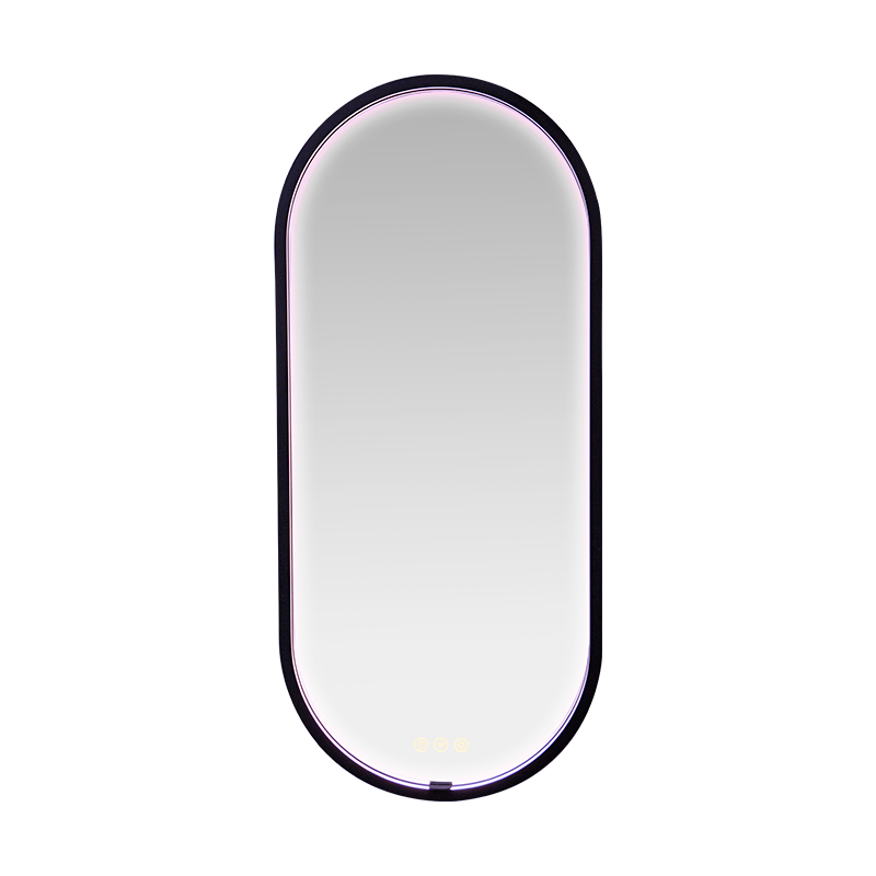 Miroir de salle de bains éclairé givré, désembuage à gradation intelligente LED