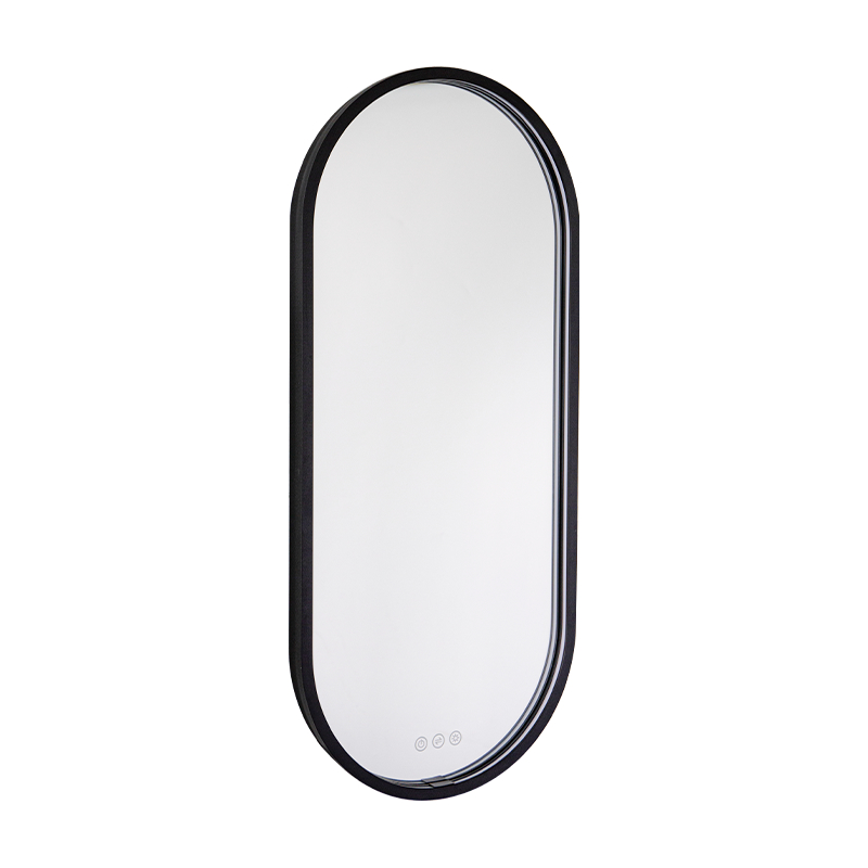 Miroir de salle de bains éclairé givré, désembuage à gradation intelligente LED