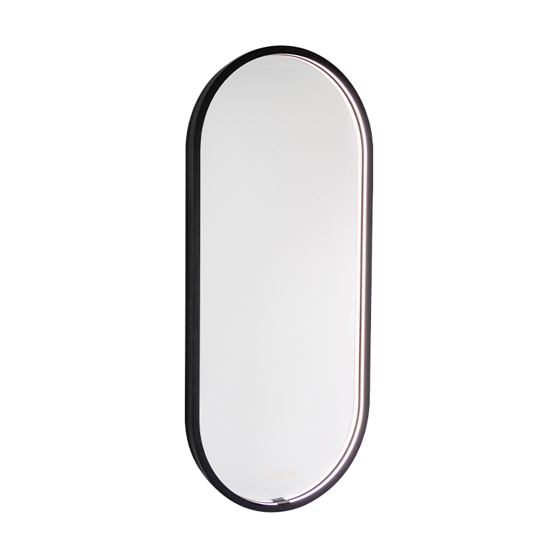 Miroir de salle de bains éclairé givré, désembuage à gradation intelligente LED