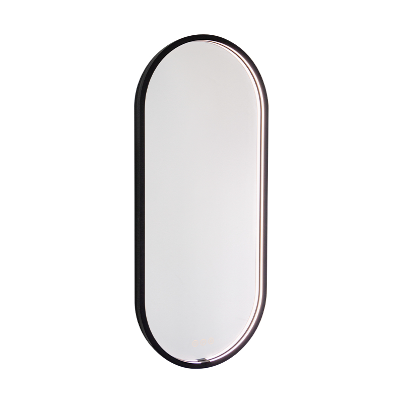 Miroir de salle de bains éclairé givré, désembuage à gradation intelligente LED