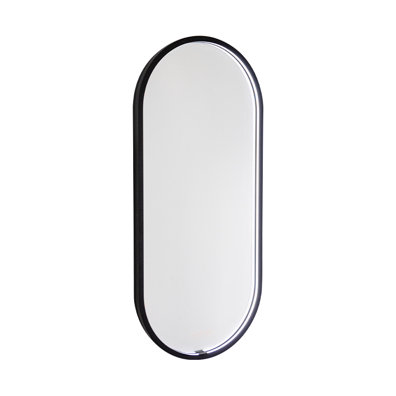 Miroir de salle de bains éclairé givré, désembuage à gradation intelligente LED