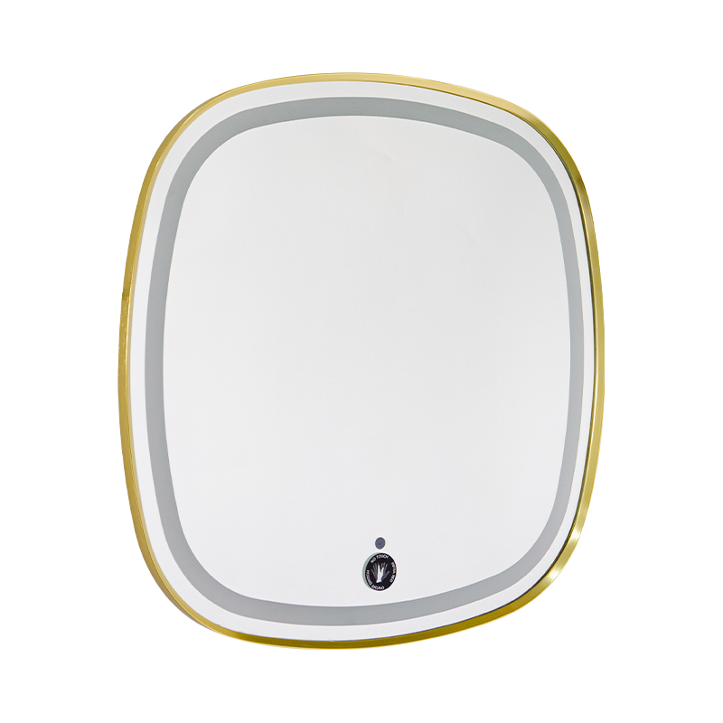 Miroir de salle de bains rétroéclairé à gradation intelligente à LED avec cadre en aluminium