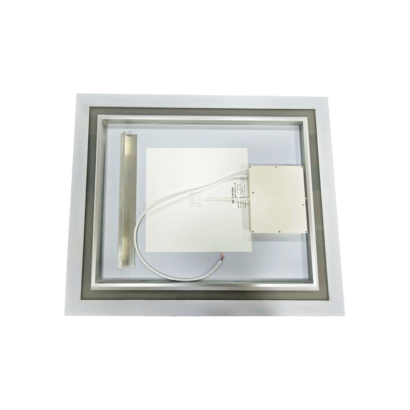 Miroir de salle de bains rétroéclairé à gradation intelligente à LED avec cadre en aluminium