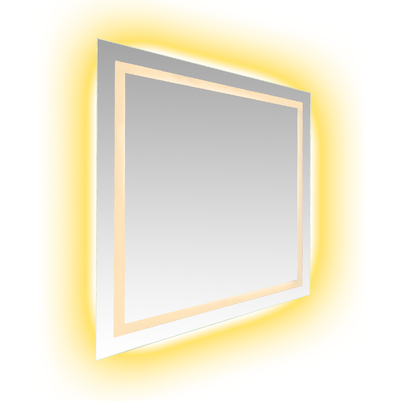 Miroir de salle de bains rétroéclairé à gradation intelligente à LED avec cadre en aluminium