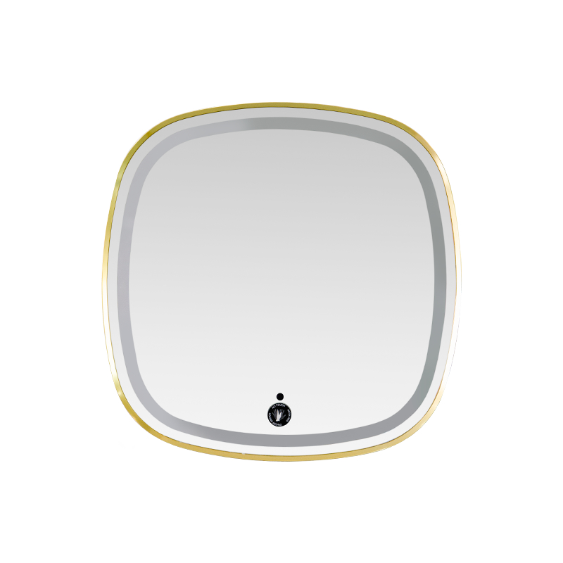 Miroir de salle de bains rétroéclairé à gradation intelligente à LED avec cadre en aluminium
